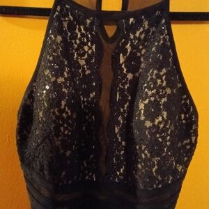 Like NewChic Black Lace High-Neck Evening Gown